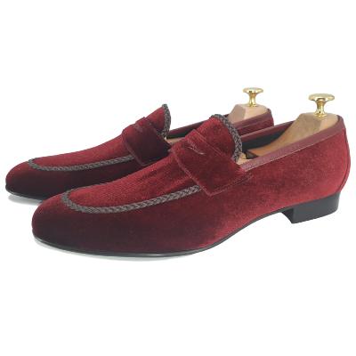 Mocassin en velours bordeaux : Juliano