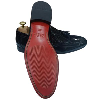 Mocassin à pompons cuir verni noir - Pompei