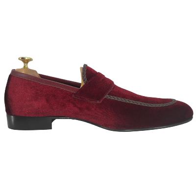 Mocassin en velours bordeaux : Juliano