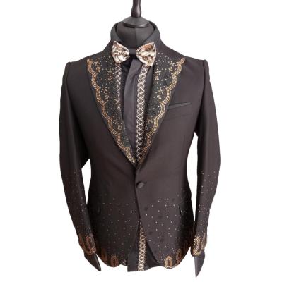 Costume de cérémonie homme 2 pièces noir et or - Lorenzo